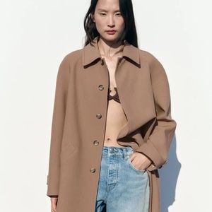 Zara Long Pocket Coat. Size Small. New With Tags!